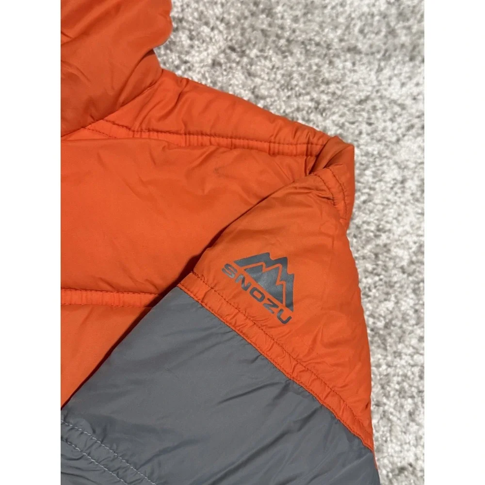 Snozu Kids' Toddler Puffer‎ Jacket with Hood, Size 5, Orange & Grey, Warm